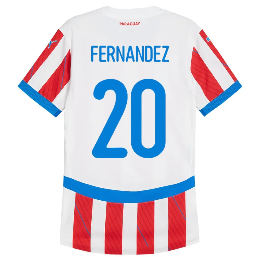 Danxen Damen Paraguay Marcelo Fernández #20 Weiß Rot Heimtrikot Trikot 24-26 T-Shirt
