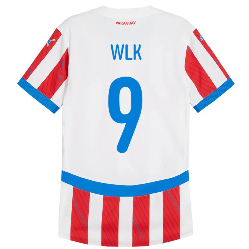 Danxen Damen Paraguay Allan Wlk #9 Weiß Rot Heimtrikot Trikot 24-26 T-Shirt