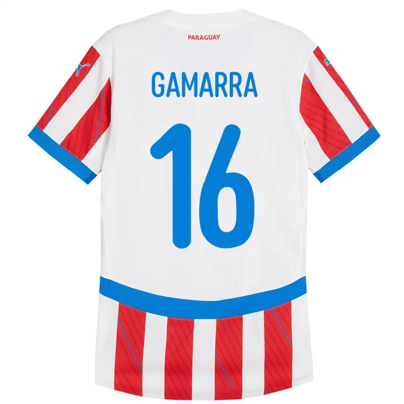 Danxen Damen Paraguay Ariel Gamarra #16 Weiß Rot Heimtrikot Trikot 24-26 T-Shirt