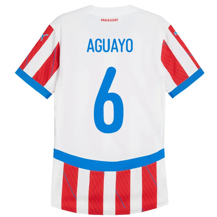 Danxen Damen Paraguay Ángel Aguayo #6 Weiß Rot Heimtrikot Trikot 24-26 T-Shirt