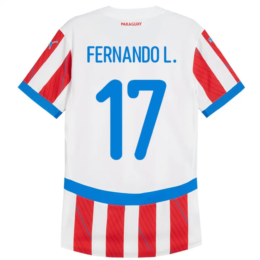 Danxen Damen Paraguay Fernando Leguizamón #17 Weiß Rot Heimtrikot Trikot 24-26 T-Shirt