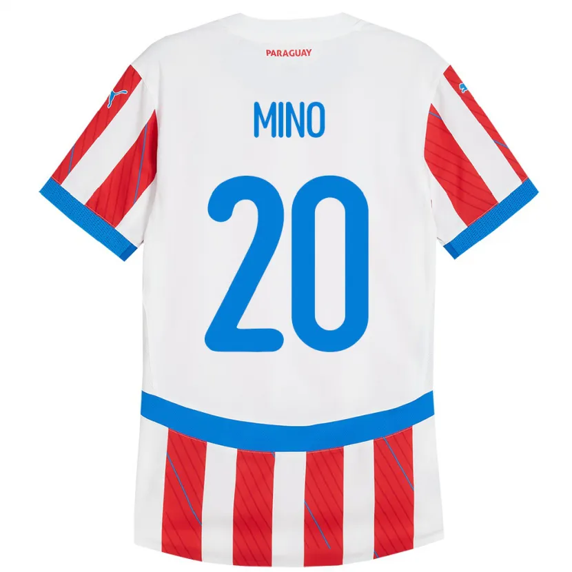 Danxen Damen Paraguay César Miño #20 Weiß Rot Heimtrikot Trikot 24-26 T-Shirt