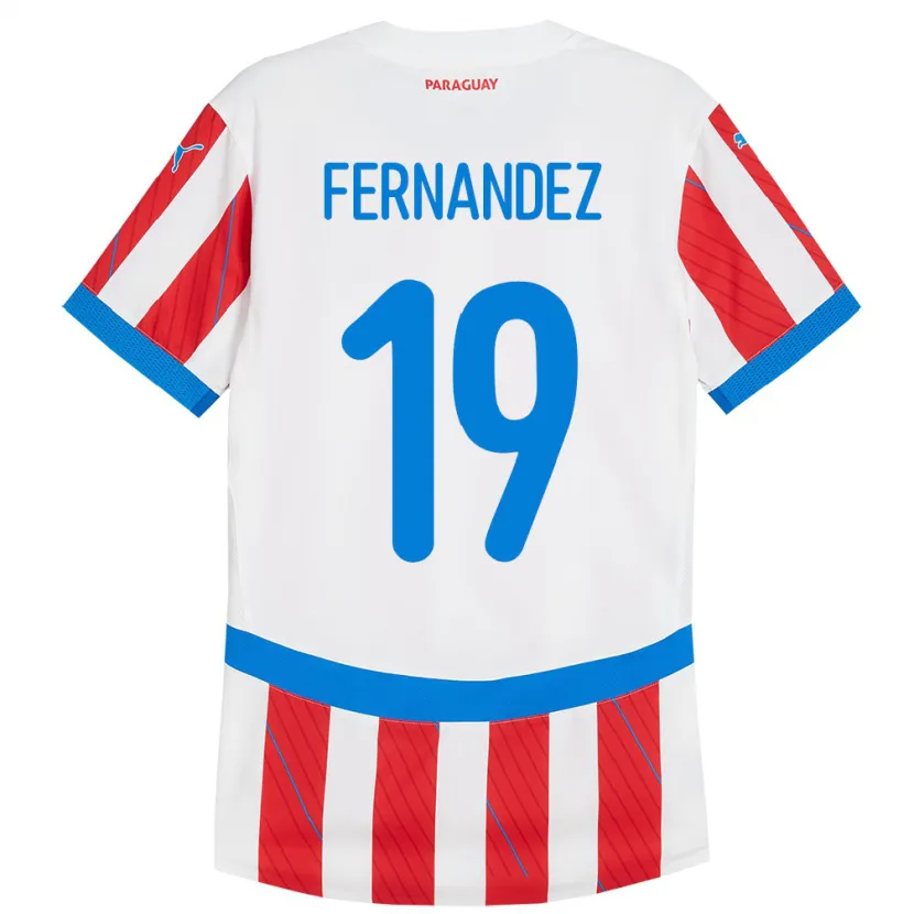 Danxen Damen Paraguay Rebeca Fernández #19 Weiß Rot Heimtrikot Trikot 24-26 T-Shirt