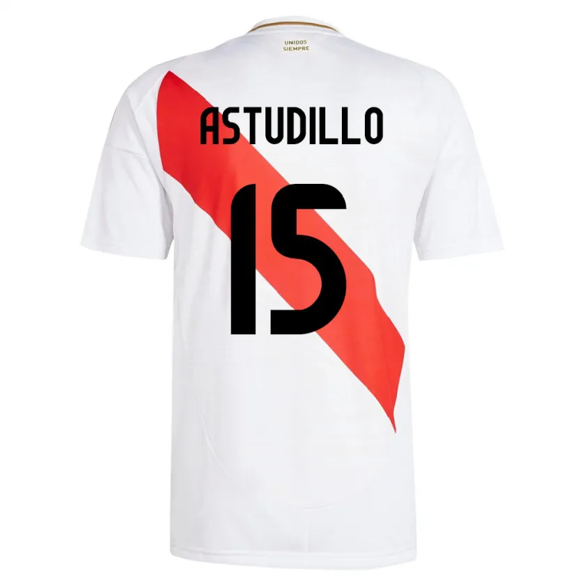 Danxen Damen Peru Julinho Astudillo #15 Weiß Heimtrikot Trikot 24-26 T-Shirt