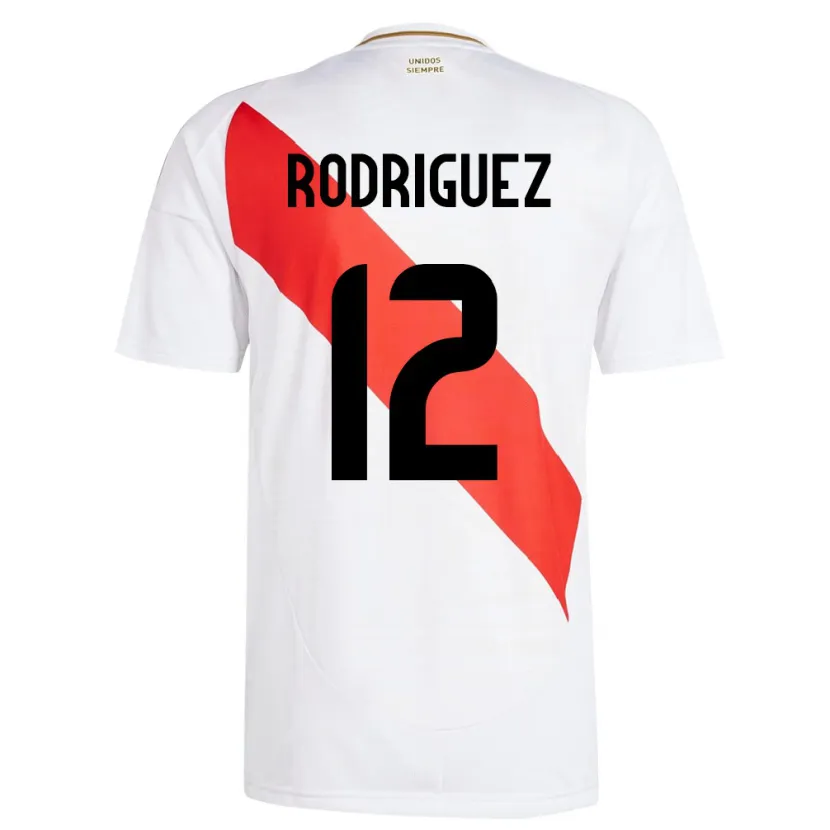Danxen Damen Peru Jhefferson Rodríguez #12 Weiß Heimtrikot Trikot 24-26 T-Shirt
