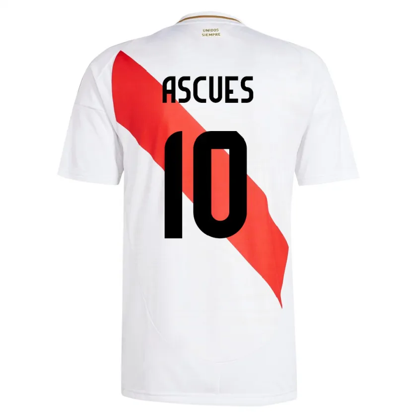 Danxen Damen Peru Adrián Ascues #10 Weiß Heimtrikot Trikot 24-26 T-Shirt