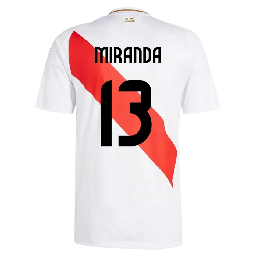 Danxen Damen Peru Yoselin Miranda #13 Weiß Heimtrikot Trikot 24-26 T-Shirt