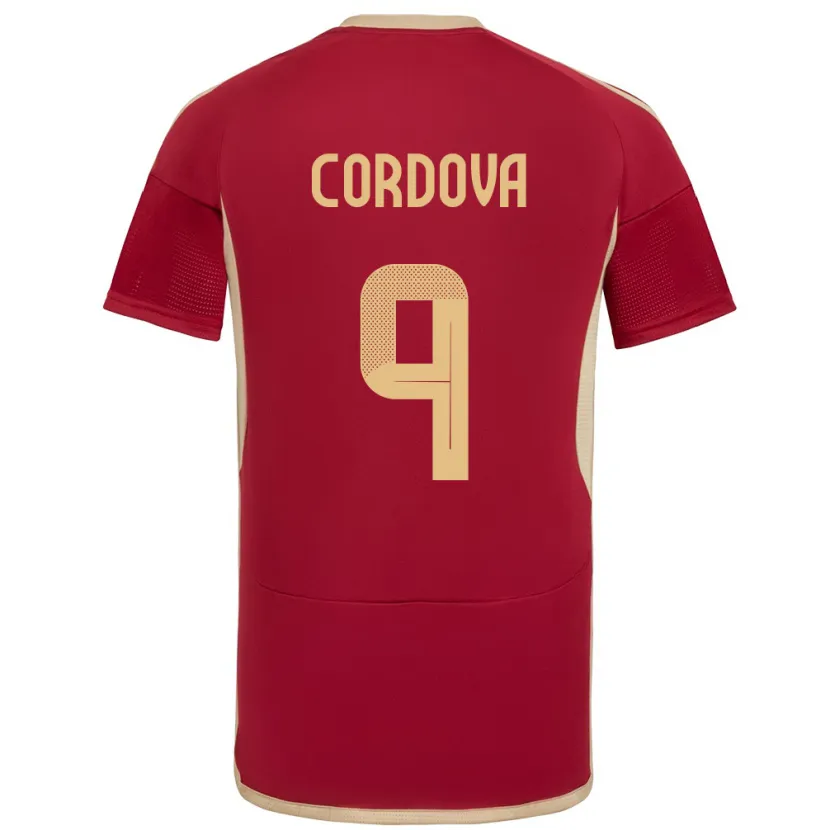 Danxen Damen Venezuela Sergio Córdova #9 Burgund Heimtrikot Trikot 24-26 T-Shirt