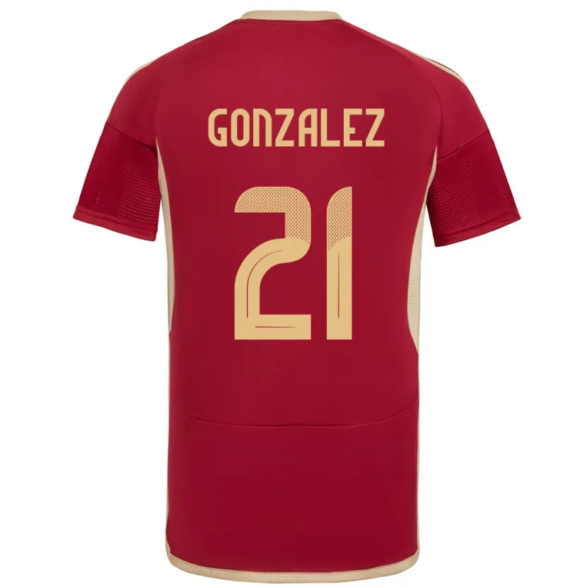 Danxen Damen Venezuela Alexander González #21 Burgund Heimtrikot Trikot 24-26 T-Shirt