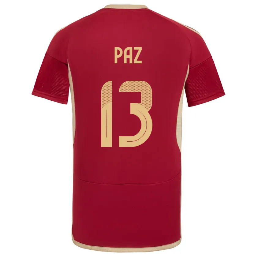 Danxen Damen Venezuela Jesús Paz #13 Burgund Heimtrikot Trikot 24-26 T-Shirt