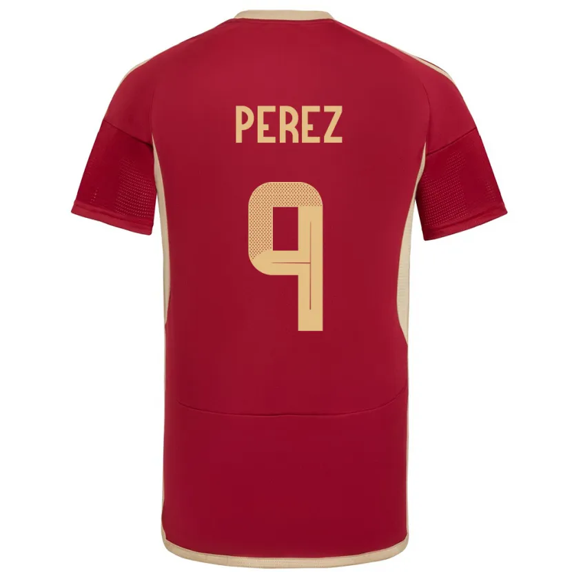 Danxen Damen Venezuela Daniel Pérez #9 Burgund Heimtrikot Trikot 24-26 T-Shirt