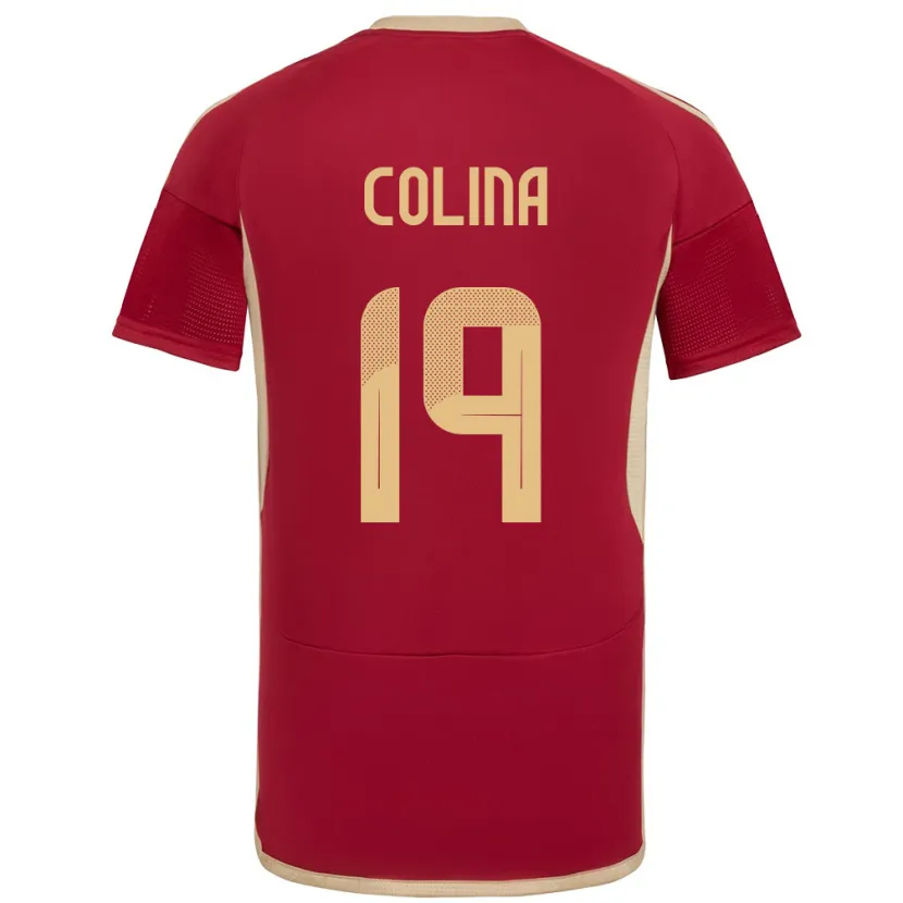 Danxen Damen Venezuela Junior Colina #19 Burgund Heimtrikot Trikot 24-26 T-Shirt