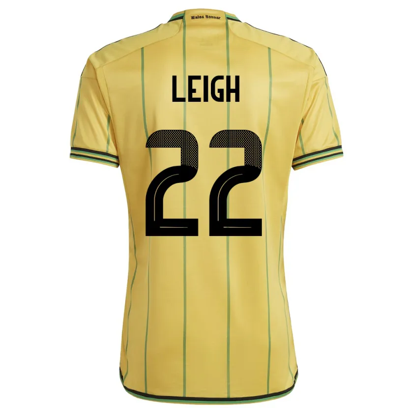 Danxen Damen Jamaika Greg Leigh #22 Gelb Heimtrikot Trikot 24-26 T-Shirt
