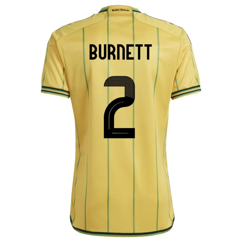 Danxen Damen Jamaika Theanna Burnett #2 Gelb Heimtrikot Trikot 24-26 T-Shirt