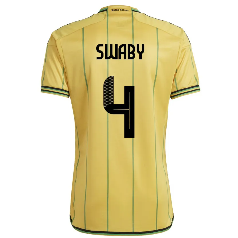 Danxen Damen Jamaika Chantelle Swaby #4 Gelb Heimtrikot Trikot 24-26 T-Shirt