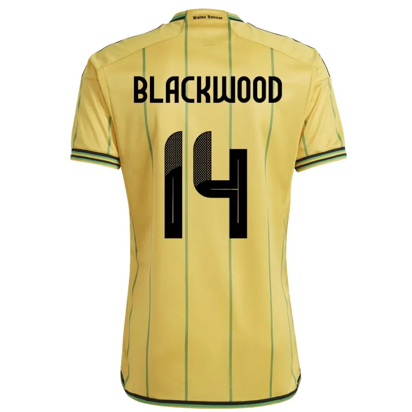 Danxen Damen Jamaika Deneisha Blackwood #14 Gelb Heimtrikot Trikot 24-26 T-Shirt