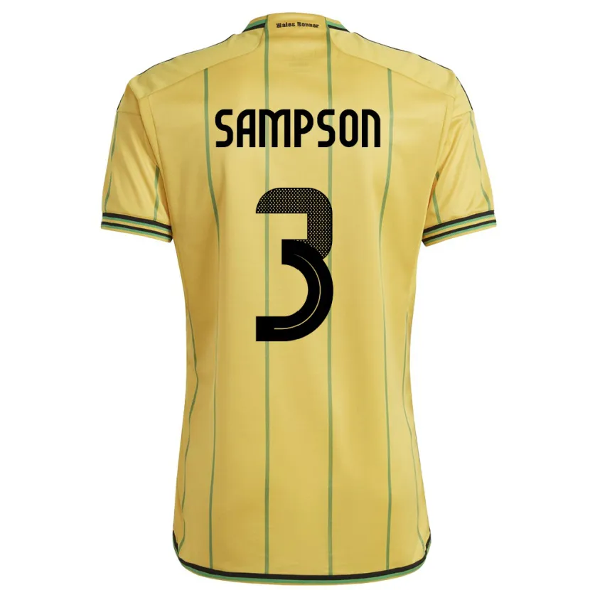Danxen Damen Jamaika Vyan Sampson #3 Gelb Heimtrikot Trikot 24-26 T-Shirt