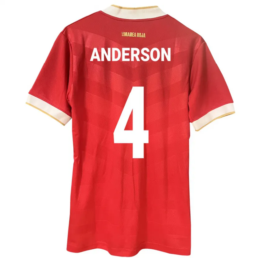 Danxen Damen Panama Eduardo Anderson #4 Rot Heimtrikot Trikot 24-26 T-Shirt