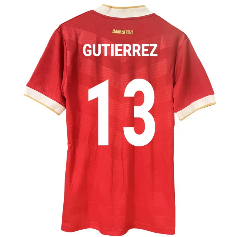 Danxen Damen Panama Mickeylis Gutiérrez #13 Rot Heimtrikot Trikot 24-26 T-Shirt