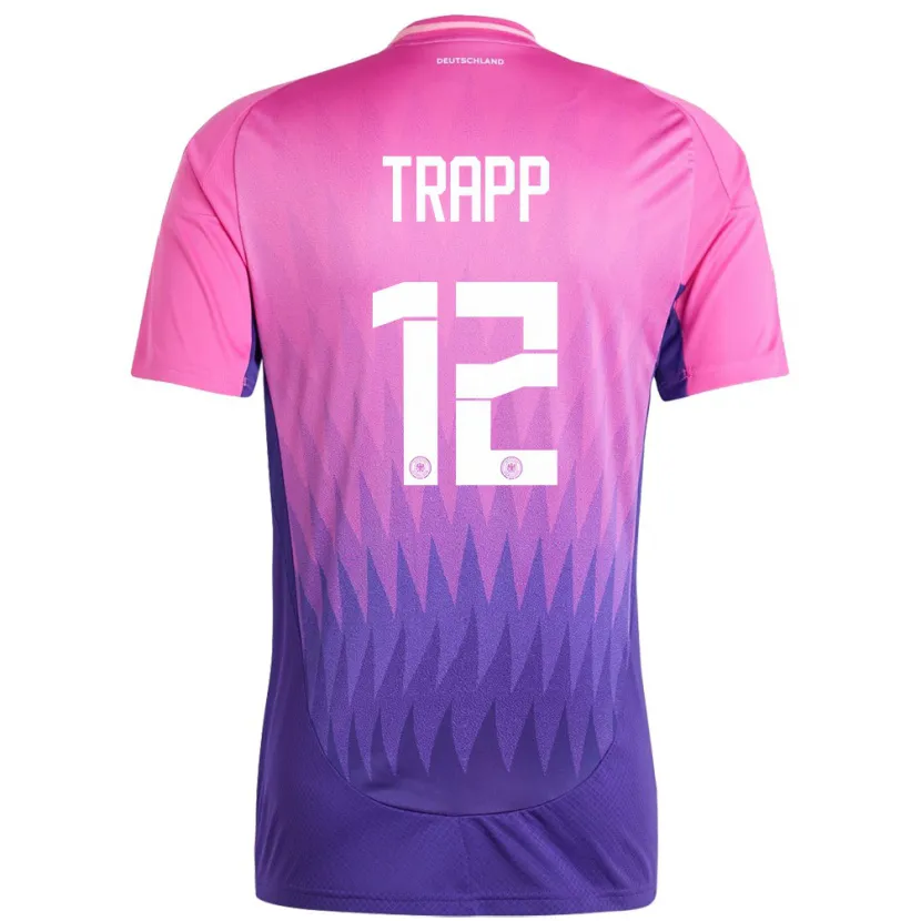 Danxen Damen Deutschland Kevin Trapp #12 Pink Lila Auswärtstrikot Trikot 24-26 T-Shirt