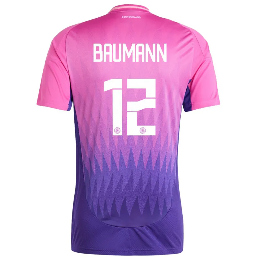 Danxen Damen Deutschland Oliver Baumann #12 Pink Lila Auswärtstrikot Trikot 24-26 T-Shirt
