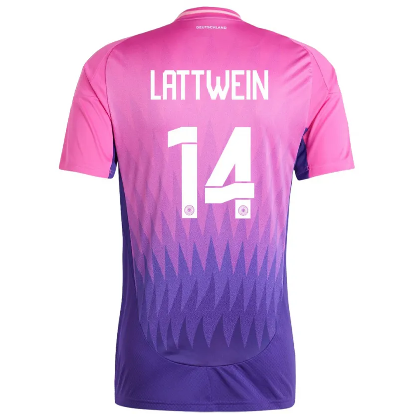 Danxen Damen Deutschland Lena Lattwein #14 Pink Lila Auswärtstrikot Trikot 24-26 T-Shirt