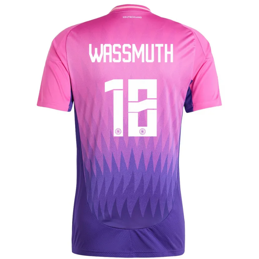 Danxen Damen Deutschland Tabea Wabmuth #18 Pink Lila Auswärtstrikot Trikot 24-26 T-Shirt