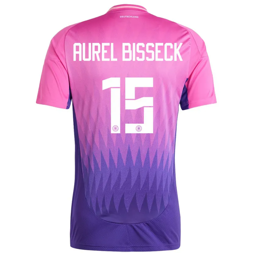 Danxen Damen Deutschland Yann Aurel Bisseck #15 Pink Lila Auswärtstrikot Trikot 24-26 T-Shirt