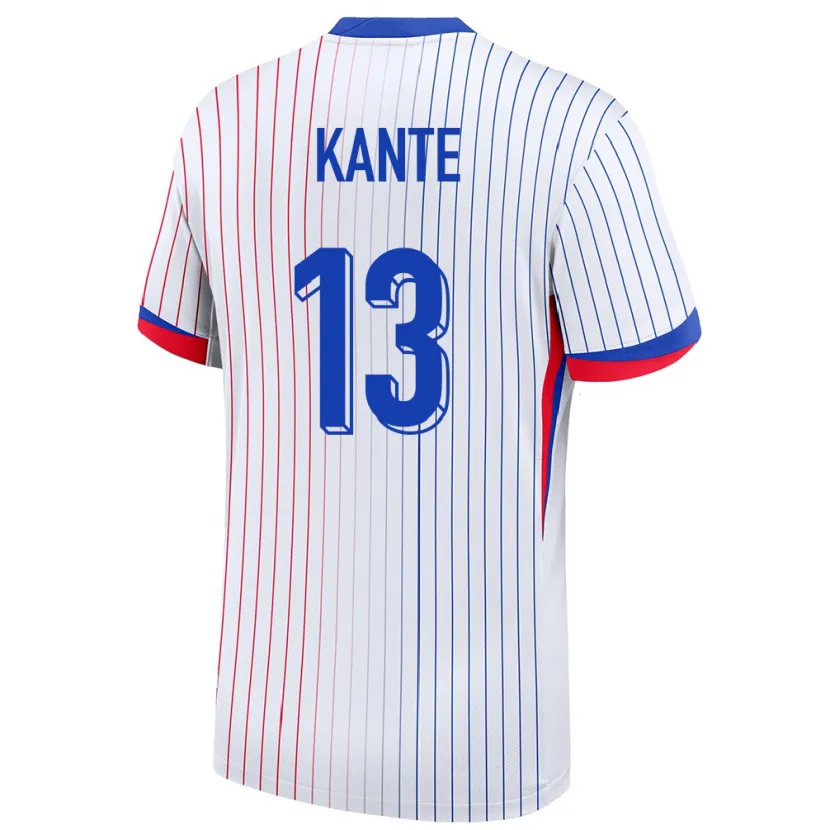 Danxen Damen Frankreich N Golo Kante #13 Weiß Auswärtstrikot Trikot 24-26 T-Shirt