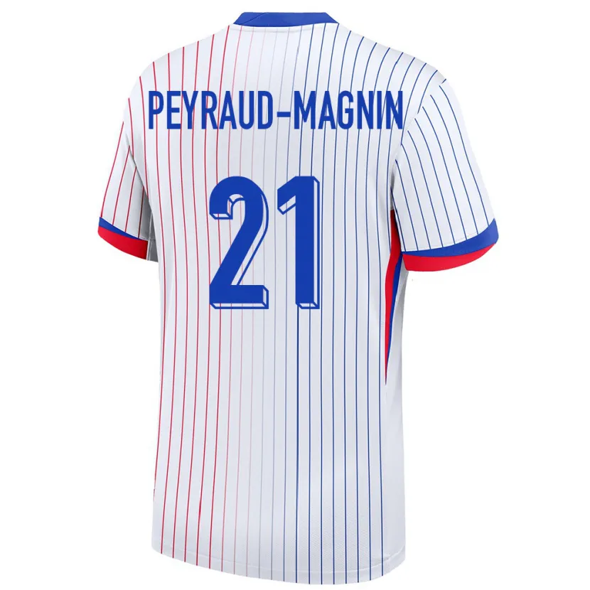Danxen Damen Frankreich Pauline Peyraud Magnin #21 Weiß Auswärtstrikot Trikot 24-26 T-Shirt