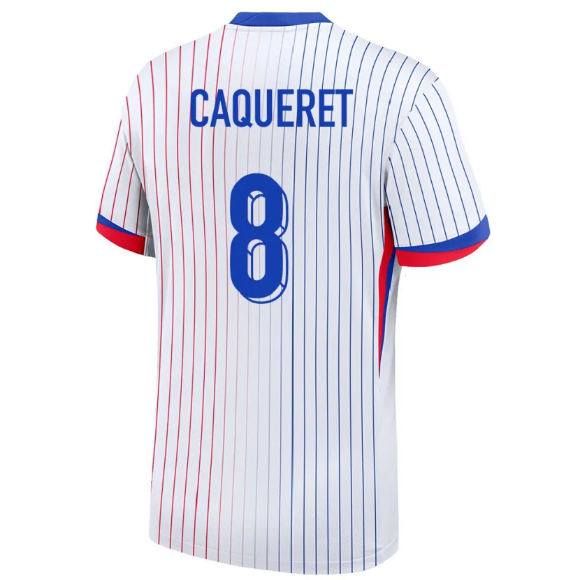 Danxen Damen Frankreich Maxence Caqueret #8 Weiß Auswärtstrikot Trikot 24-26 T-Shirt