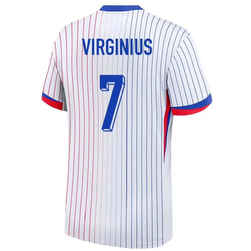 Danxen Damen Frankreich Alan Virginius #7 Weiß Auswärtstrikot Trikot 24-26 T-Shirt