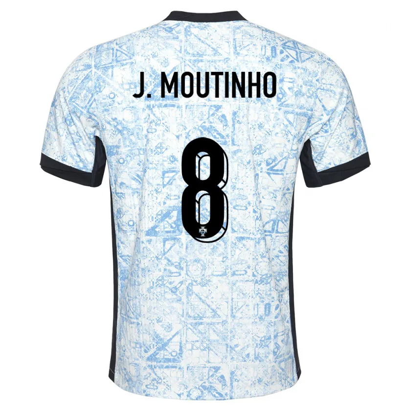 Danxen Damen Portugal Joao Moutinho #8 Cremeblau Auswärtstrikot Trikot 24-26 T-Shirt