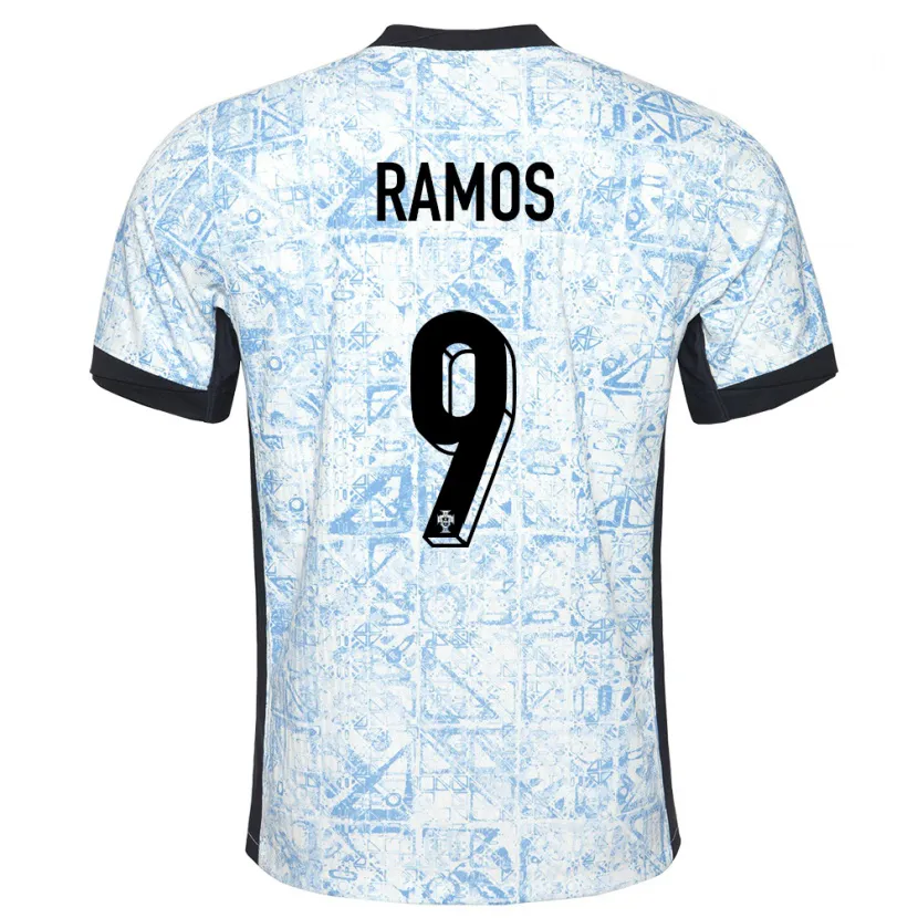 Danxen Damen Portugal Goncalo Ramos #9 Cremeblau Auswärtstrikot Trikot 24-26 T-Shirt