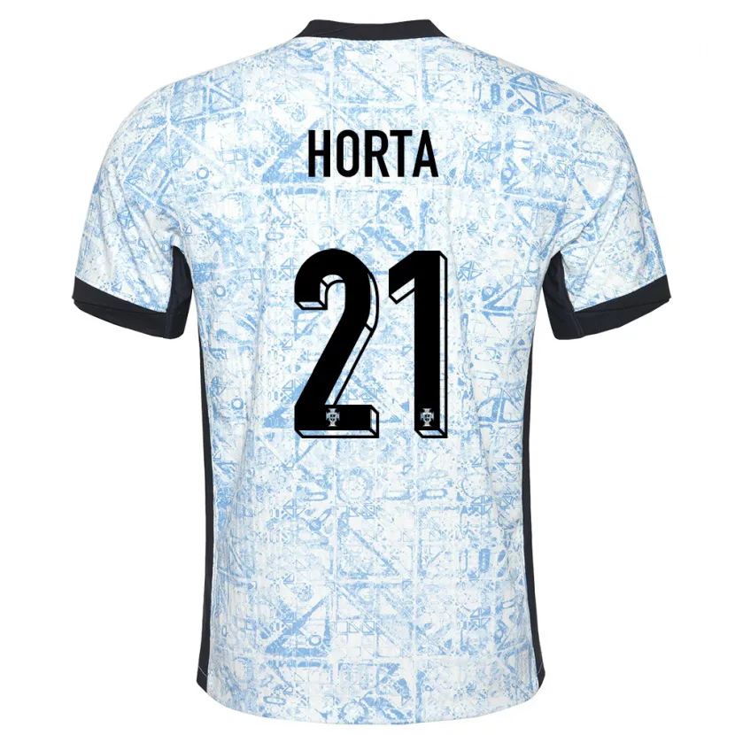 Danxen Damen Portugal Ricardo Horta #21 Cremeblau Auswärtstrikot Trikot 24-26 T-Shirt