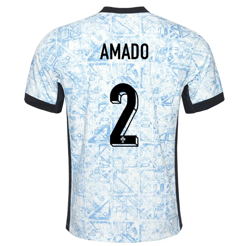 Danxen Damen Portugal Catarina Amado #2 Cremeblau Auswärtstrikot Trikot 24-26 T-Shirt