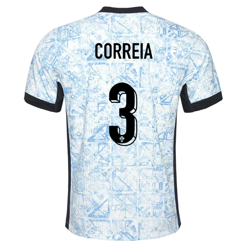 Danxen Damen Portugal Alicia Correia #3 Cremeblau Auswärtstrikot Trikot 24-26 T-Shirt