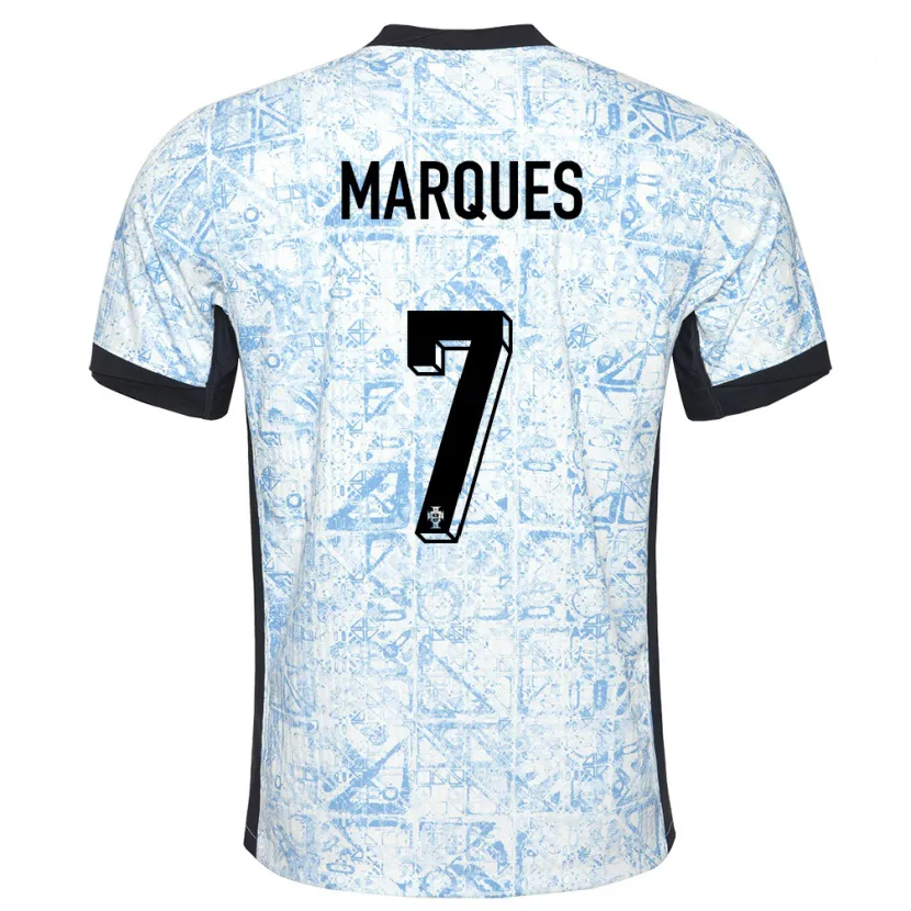 Danxen Damen Portugal Vanessa Marques #7 Cremeblau Auswärtstrikot Trikot 24-26 T-Shirt