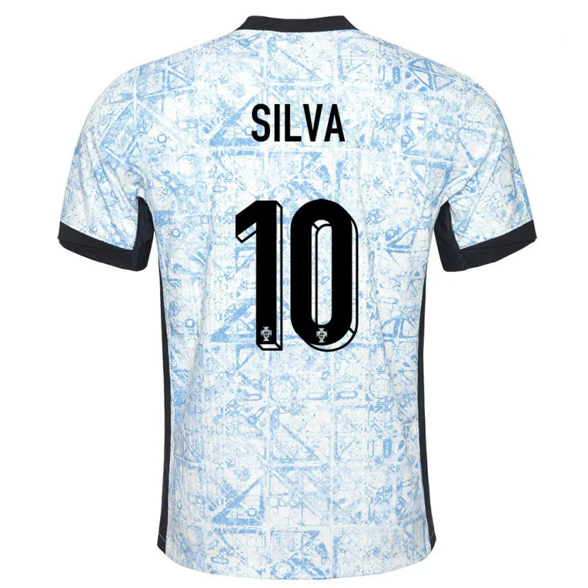 Danxen Damen Portugal Jessica Silva #10 Cremeblau Auswärtstrikot Trikot 24-26 T-Shirt