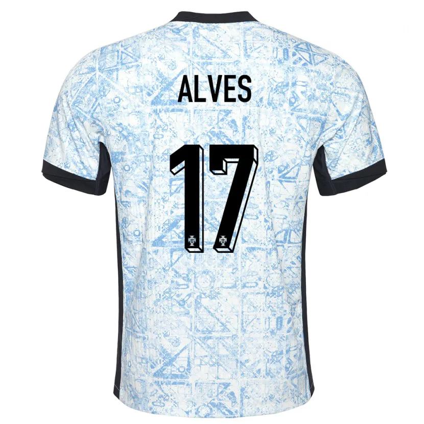 Danxen Damen Portugal Lucia Alves #17 Cremeblau Auswärtstrikot Trikot 24-26 T-Shirt