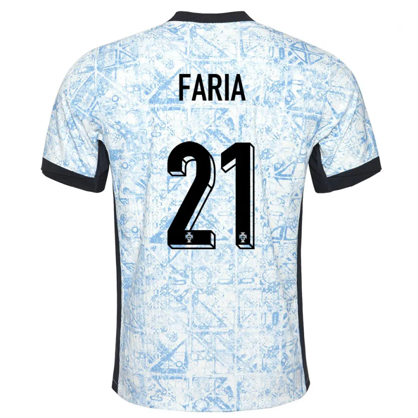 Danxen Damen Portugal Andreia Faria #21 Cremeblau Auswärtstrikot Trikot 24-26 T-Shirt