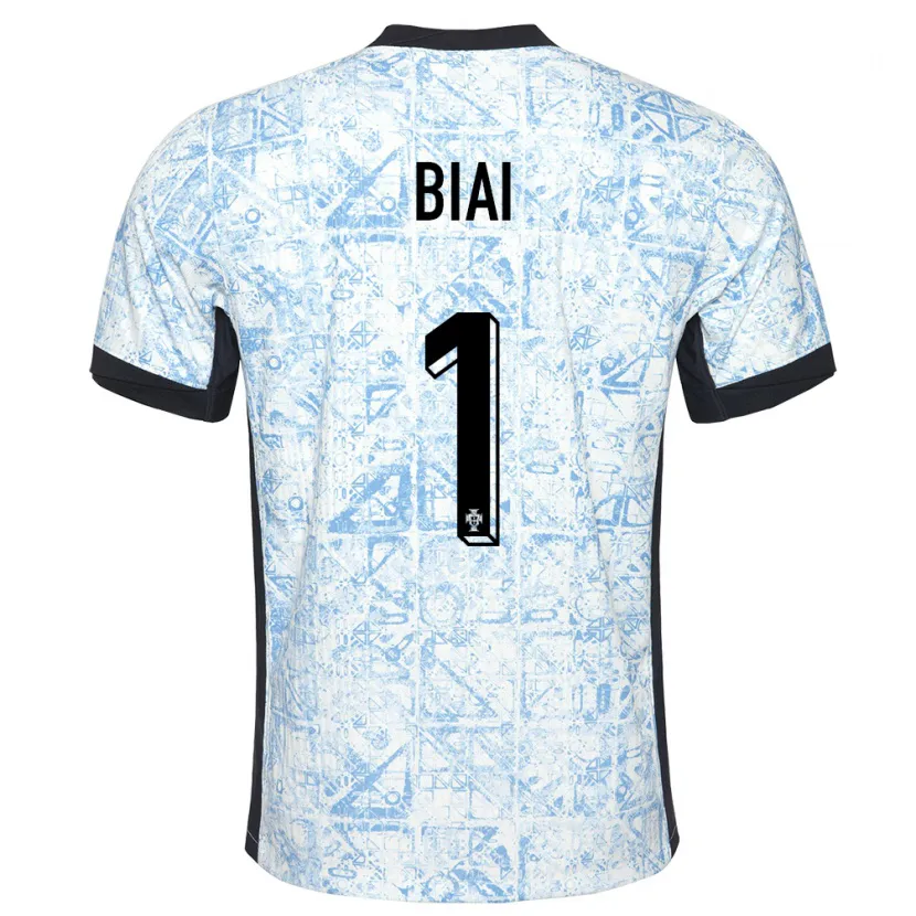 Danxen Damen Portugal Celton Biai #1 Cremeblau Auswärtstrikot Trikot 24-26 T-Shirt