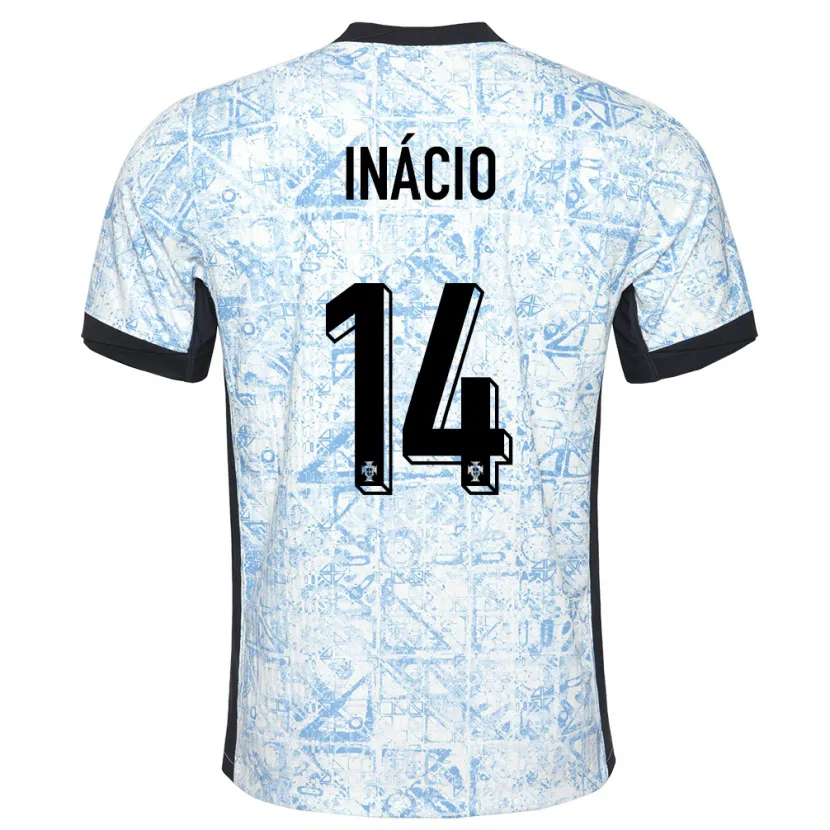 Danxen Damen Portugal Goncalo Inacio #14 Cremeblau Auswärtstrikot Trikot 24-26 T-Shirt