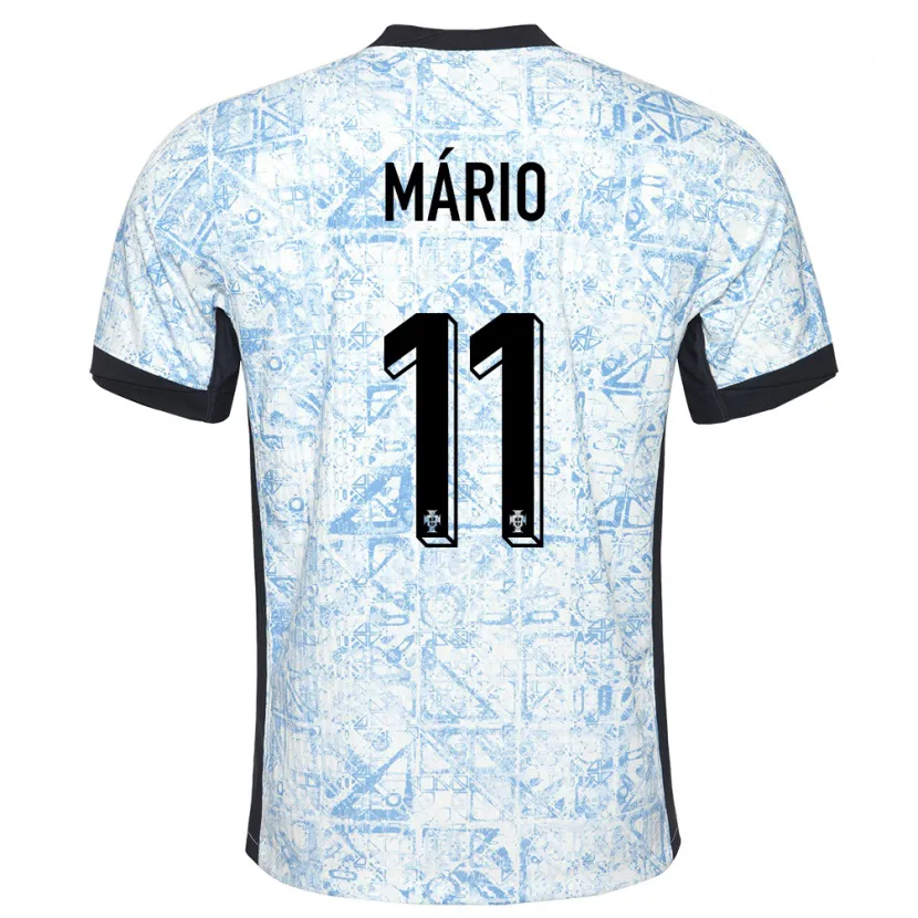 Danxen Damen Portugal Joao Mario #11 Cremeblau Auswärtstrikot Trikot 24-26 T-Shirt