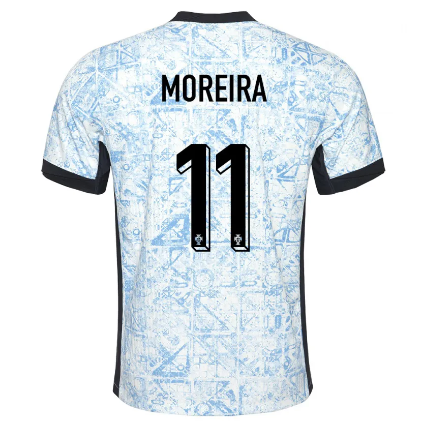 Danxen Damen Portugal Diego Moreira #11 Cremeblau Auswärtstrikot Trikot 24-26 T-Shirt