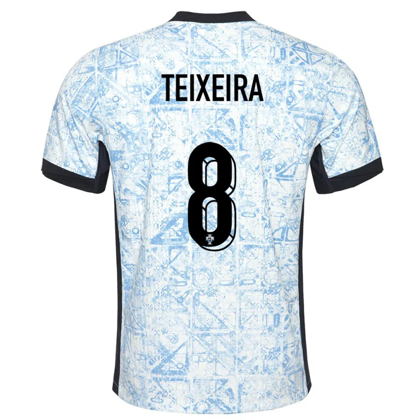 Danxen Damen Portugal Joao Teixeira #8 Cremeblau Auswärtstrikot Trikot 24-26 T-Shirt