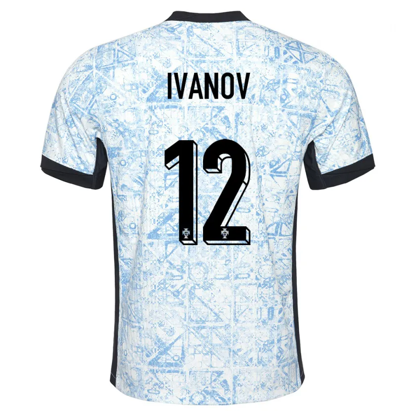 Danxen Damen Portugal David Ivanov #12 Cremeblau Auswärtstrikot Trikot 24-26 T-Shirt