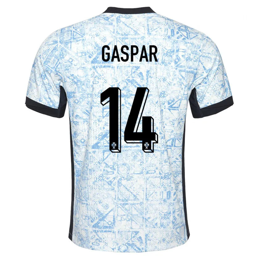 Danxen Damen Portugal Guilherme Gaspar #14 Cremeblau Auswärtstrikot Trikot 24-26 T-Shirt