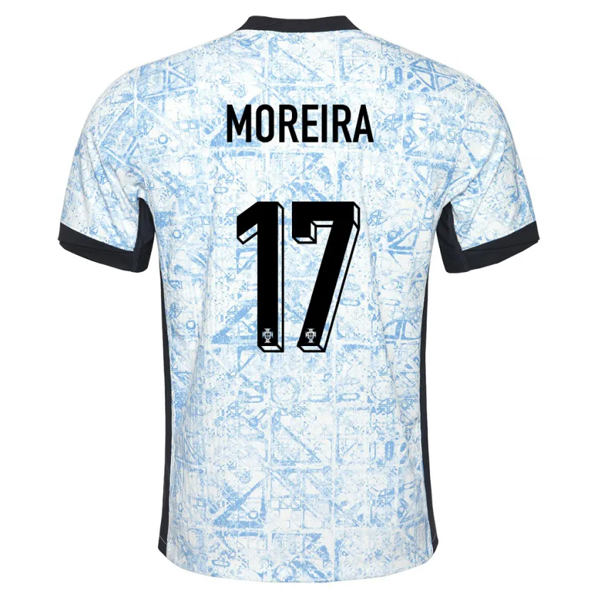 Danxen Damen Portugal Goncalo Moreira #17 Cremeblau Auswärtstrikot Trikot 24-26 T-Shirt