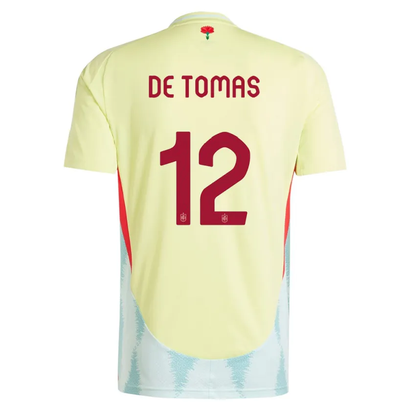 Danxen Damen Spanien Raul De Tomas #12 Gelb Auswärtstrikot Trikot 24-26 T-Shirt